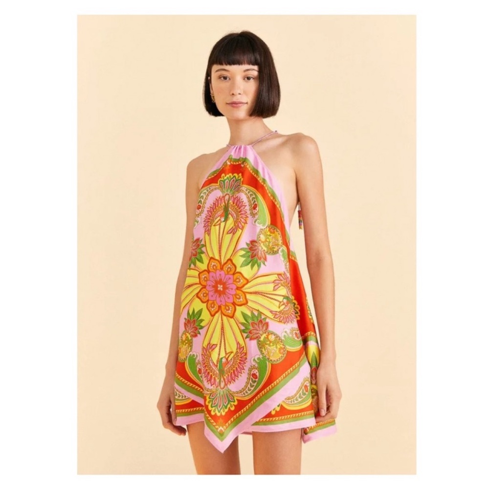 Farm Rio Toucans Scarf Halter Dress